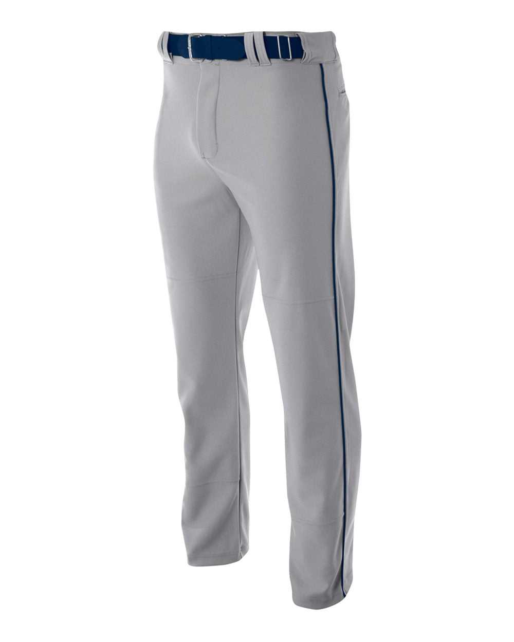 A4 N6162 Pro Style Open Bottom Baggy Cut Baseball Pant - Gray Navy - HIT a Double