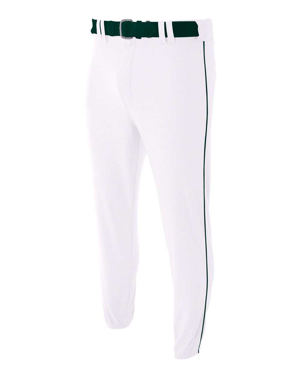 A4 N6178 Pro Style Elastic Bottom Baseball Pant - White Forest - HIT a Double