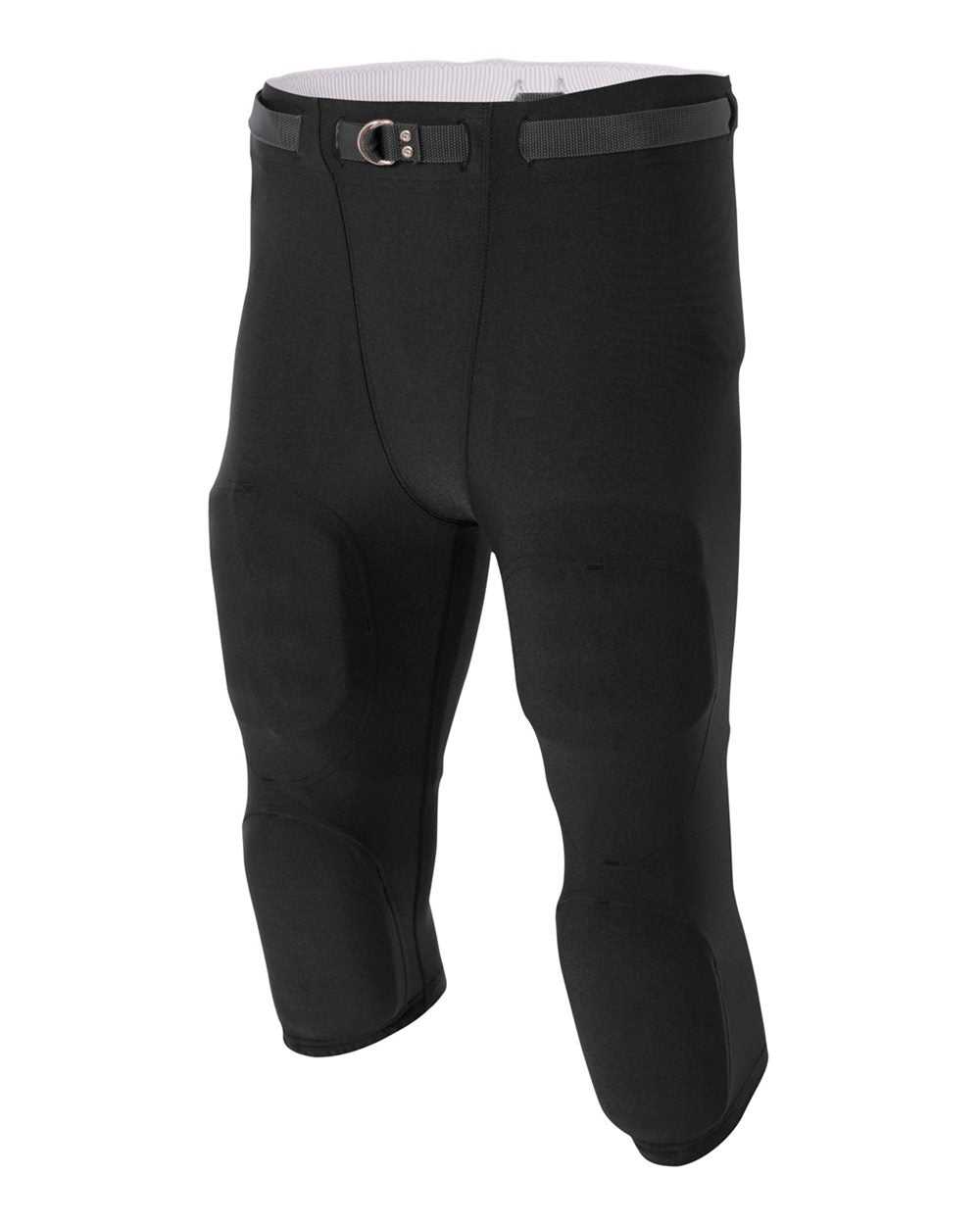 A4 N6181 Men&#39;s Flyless Football Pant (Pads Not Included) - Black - HIT a Double