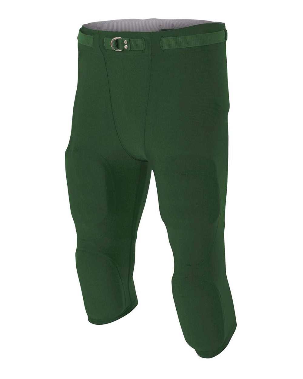 A4 N6181 Men&#39;s Flyless Football Pant (Pads Not Included) - Forest - HIT a Double