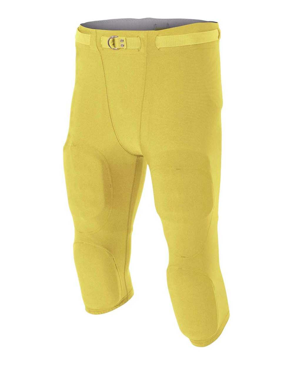 A4 N6181 Men&#39;s Flyless Football Pant (Pads Not Included) - Gold - HIT a Double