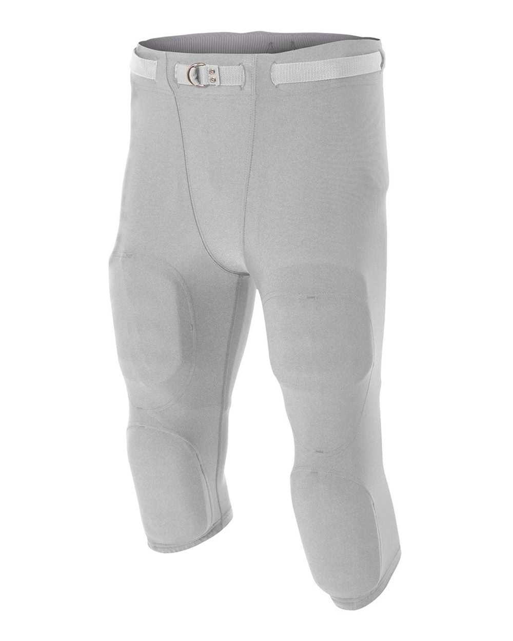 A4 N6181 Men&#39;s Flyless Football Pant (Pads Not Included) - Silver - HIT a Double