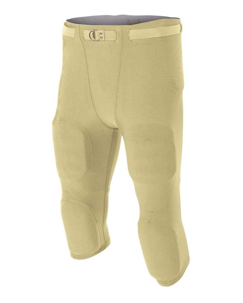 A4 N6181 Men&#39;s Flyless Football Pant (Pads Not Included) - Vegas Gold - HIT a Double