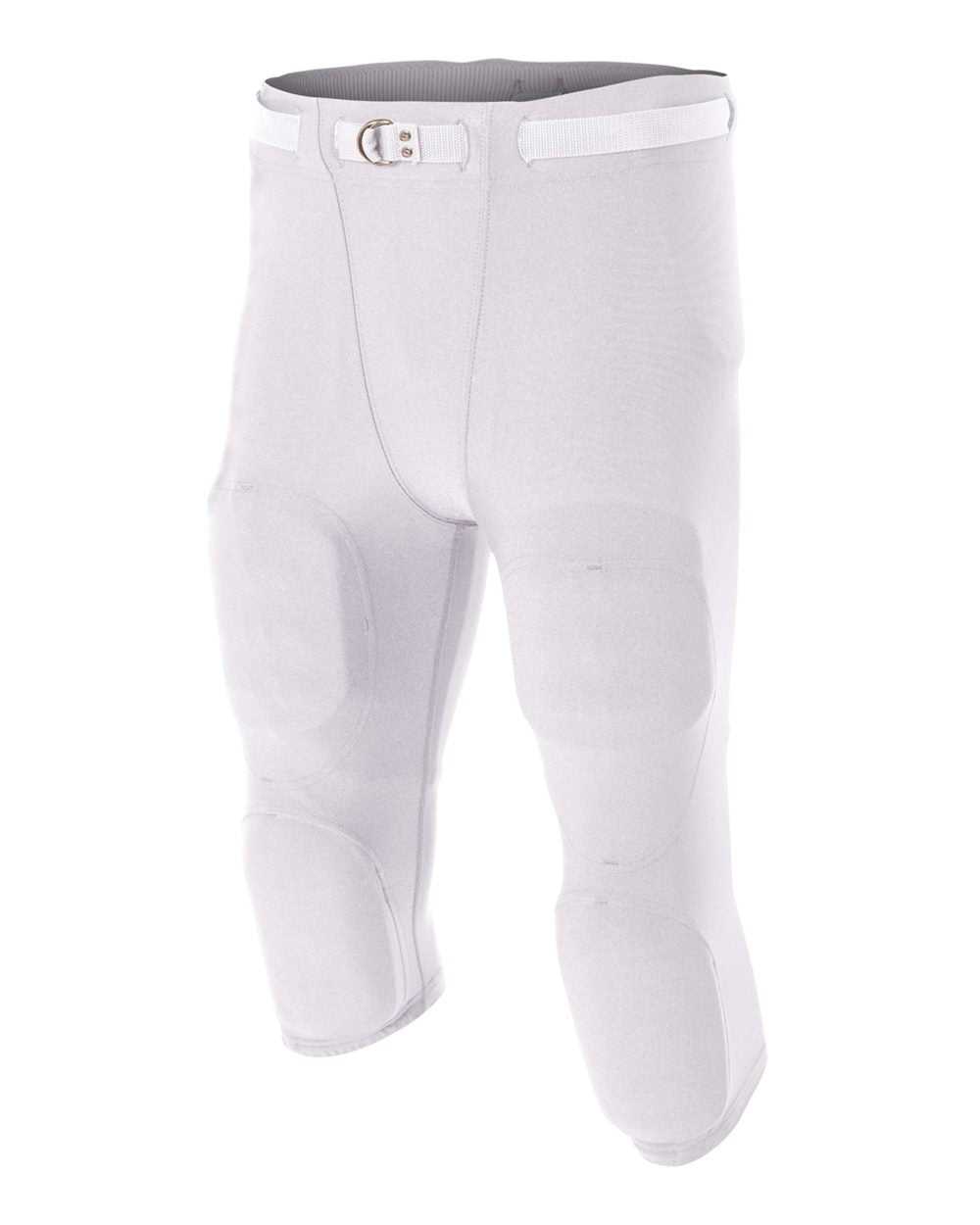 A4 N6181 Men's Flyless Football Pant (Pads Not Included) - White - HIT a Double