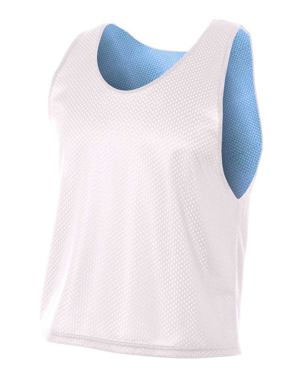 A4 NB2274 Youth Lacrosse Reversible Practice Jersey - White Light Blue - HIT a Double