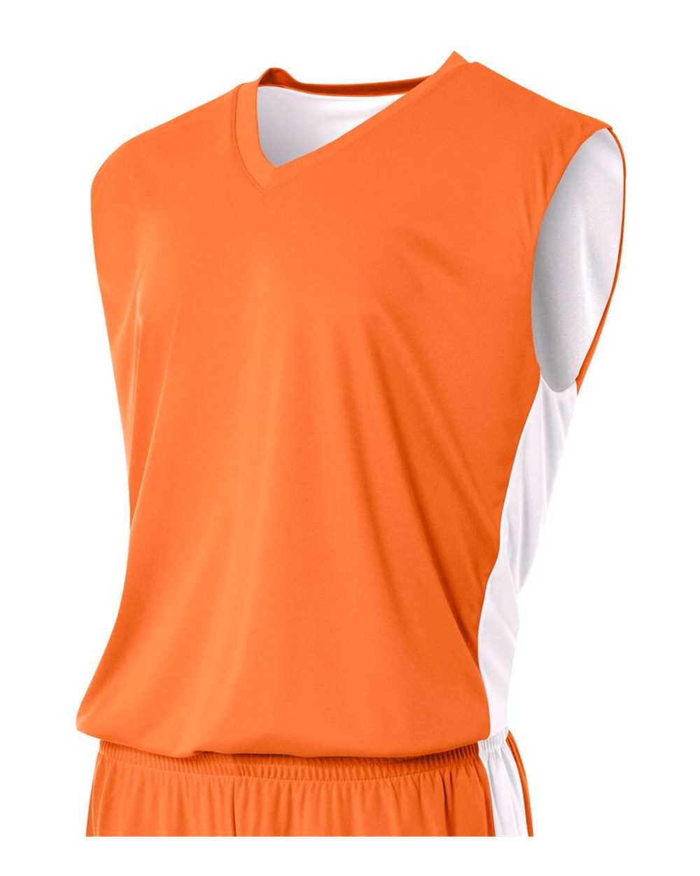 A4 NB2320 Youth Reversible Moisture Management Muscle - Orange White - HIT a Double