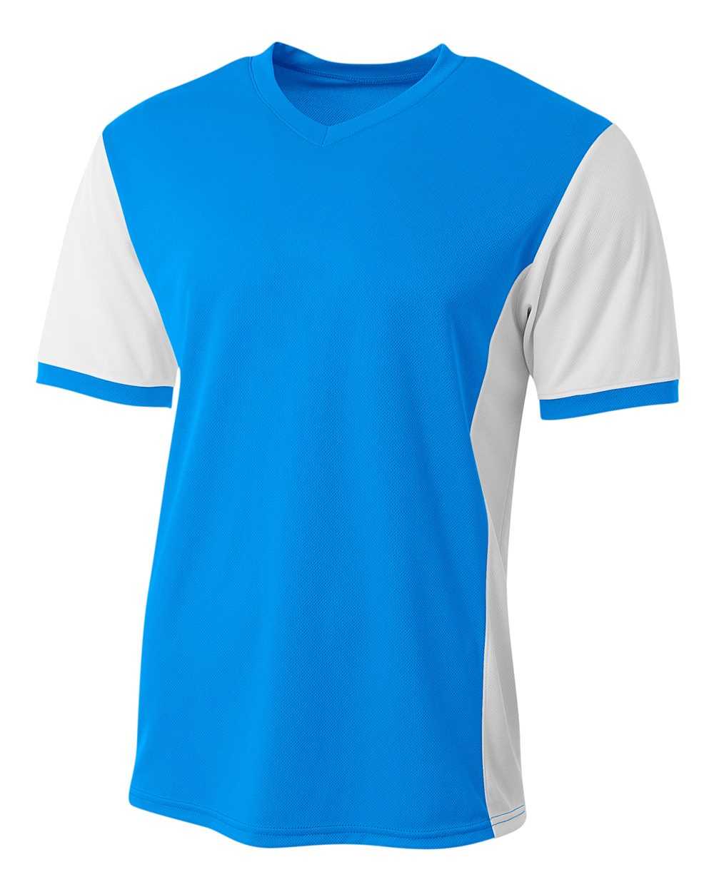 A4 NB3017 Premier Soccer Jersey - Electric Blue White - HIT a Double