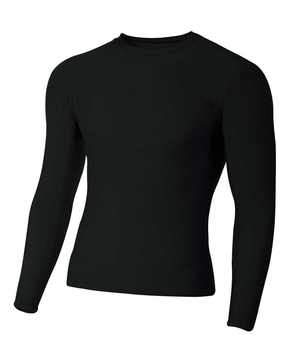 A4 NB3133 Youth Long Sleeve Compression Crew - Black - HIT A Double