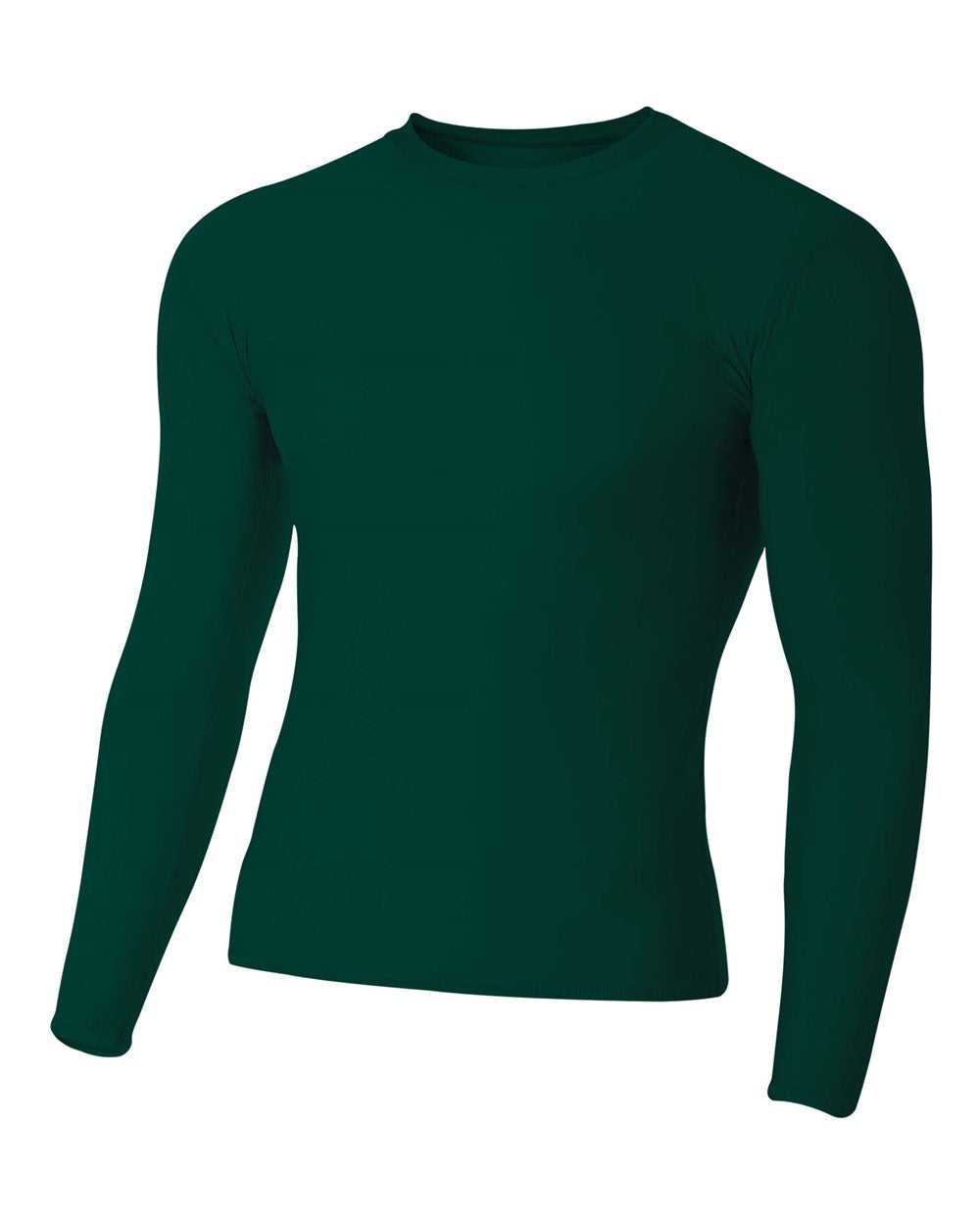 A4 NB3133 Youth Long Sleeve Compression Crew - Forest - HIT a Double