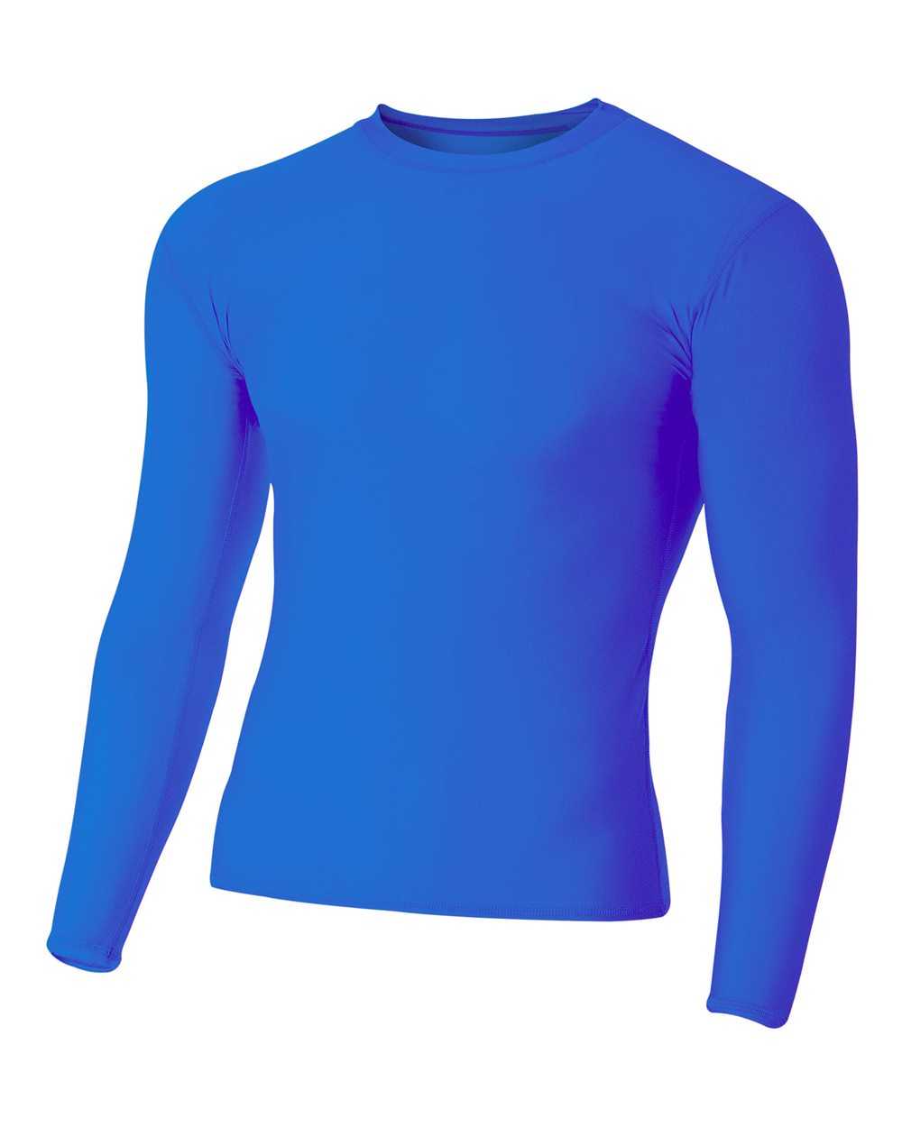 A4 NB3133 Youth Long Sleeve Compression Crew - Royal - HIT a Double
