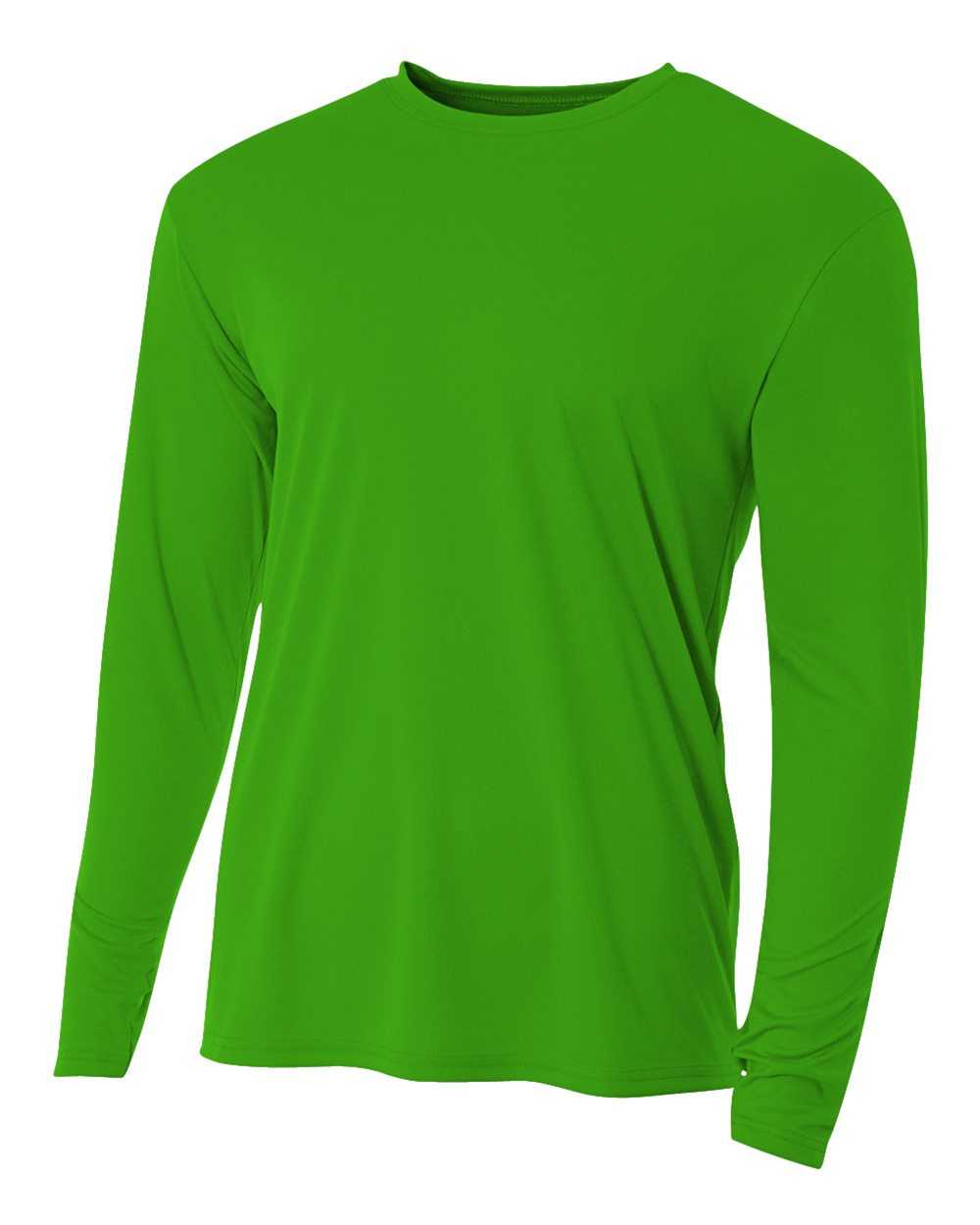 A4 NB3165 Youth Cooling Performance Long Sleeve Crew - Kelly - HIT a Double
