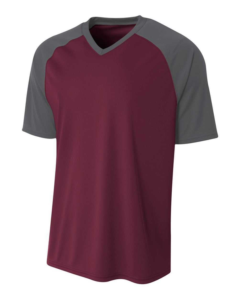 A4 NB3373 Youth Strike Jersey - Maroon Graphite - HIT a Double