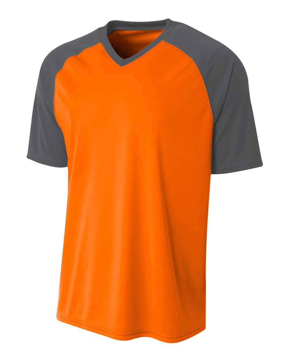A4 NB3373 Youth Strike Jersey - Safety Orange Graphite - HIT a Double