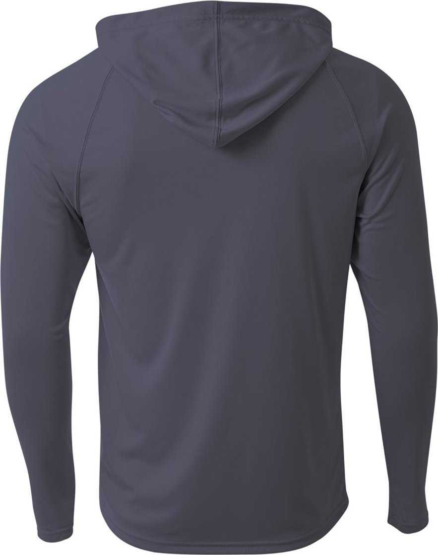 A4 NB3409 Long Sleeve Hooded Tee - Graphite - HIT a Double
