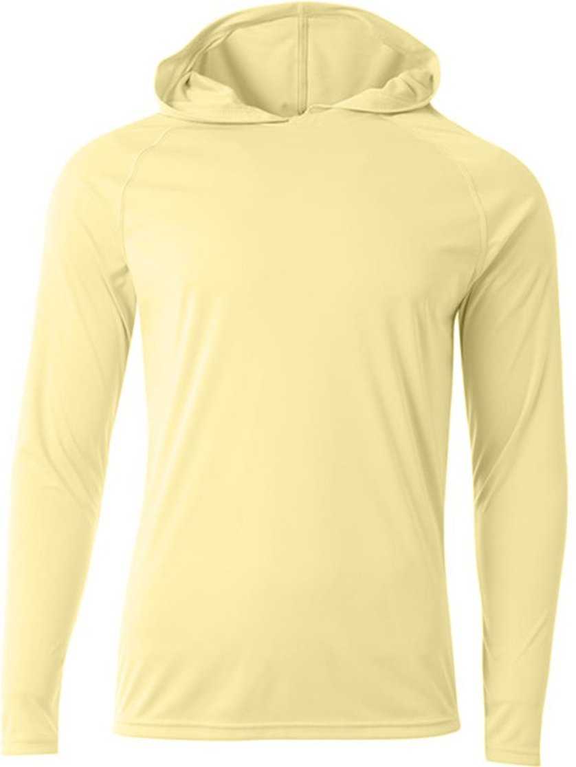 A4 NB3409 Long Sleeve Hooded Tee - Light Yellow - HIT a Double