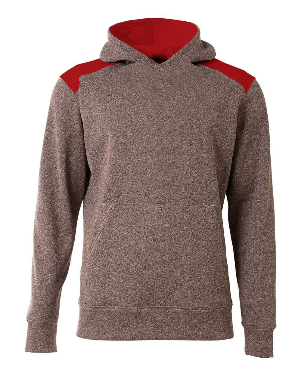 A4 NB4093 Tourney Youth Fleece Hoodie - Heather Scarlet - HIT a Double