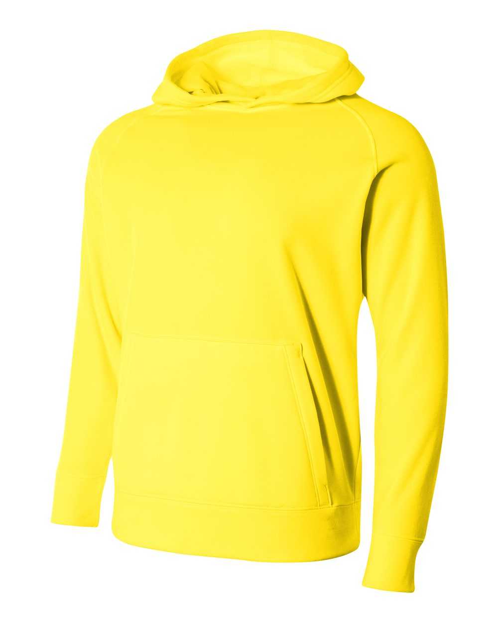 A4 NB4237 Youth Solid Tech Fleece Hoodie - Safety Yellow - HIT a Double