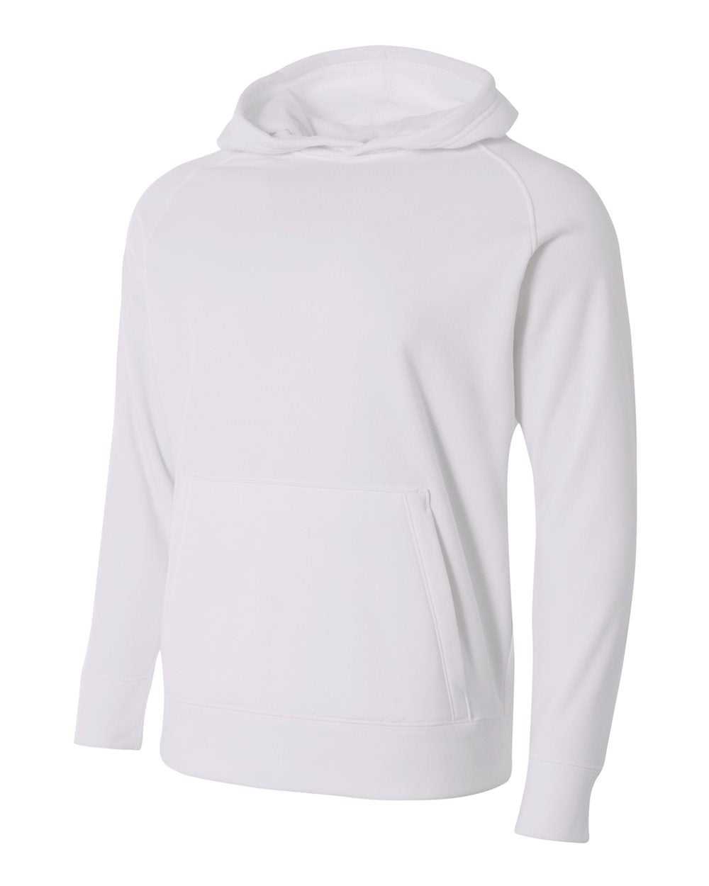 A4 NB4237 Youth Solid Tech Fleece Hoodie - White - HIT a Double