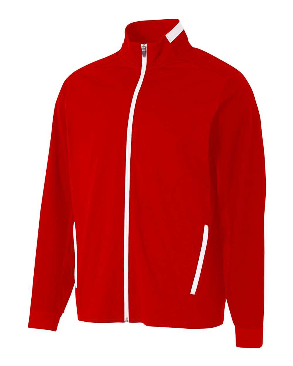 A4 NB4261 League Youth Full Zip Jacket - Scarlet White - HIT a Double