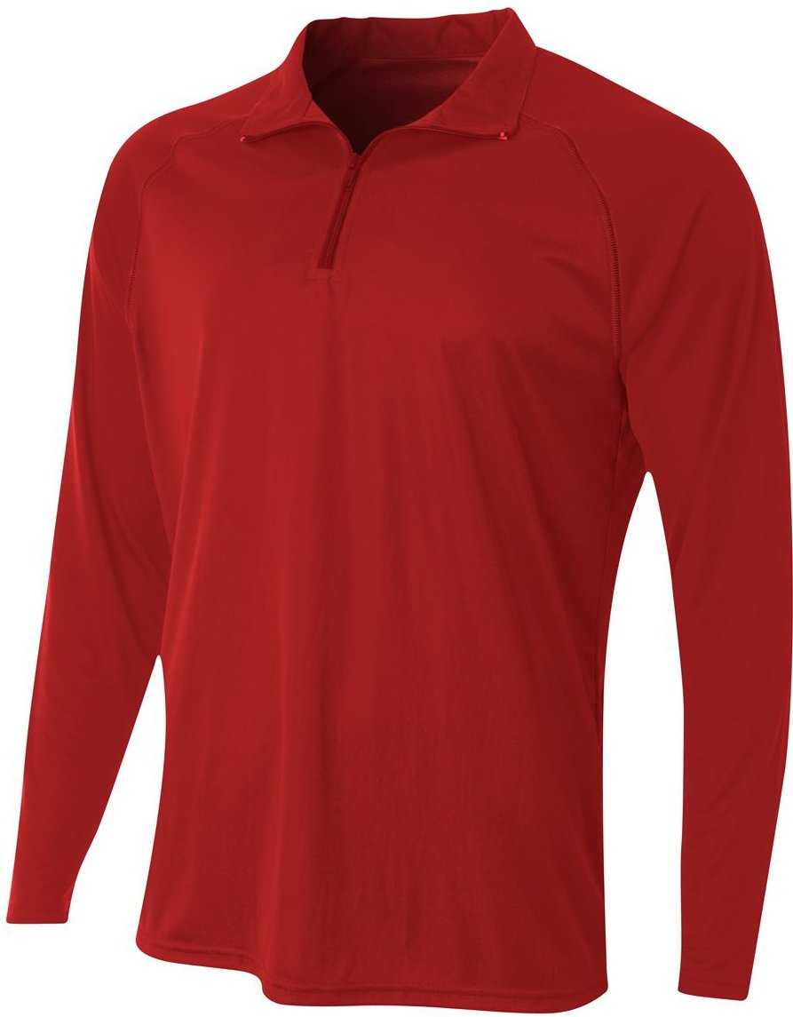 A4 NB4268 Youth Daily 1/4 Zip - Scarlet - HIT a Double
