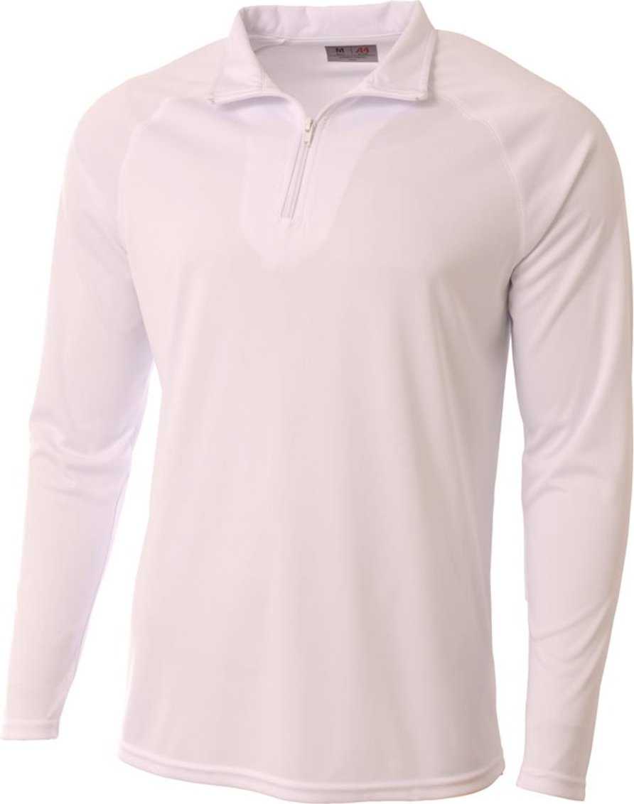 A4 NB4268 Youth Daily 1/4 Zip - White - HIT a Double