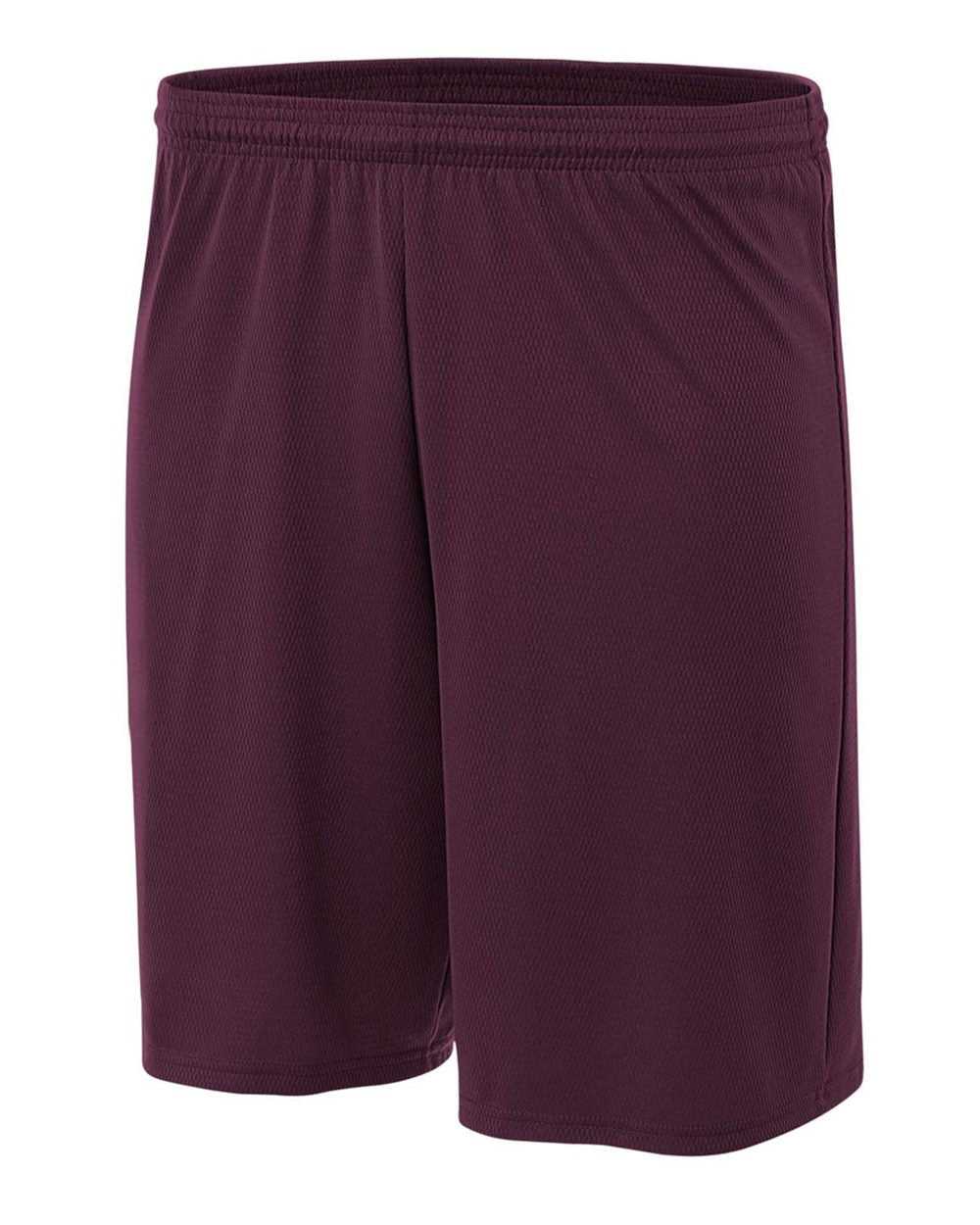 A4 NB5281 Youth 7&quot; Cooling Performance Power Mesh Short - Maroon - HIT a Double