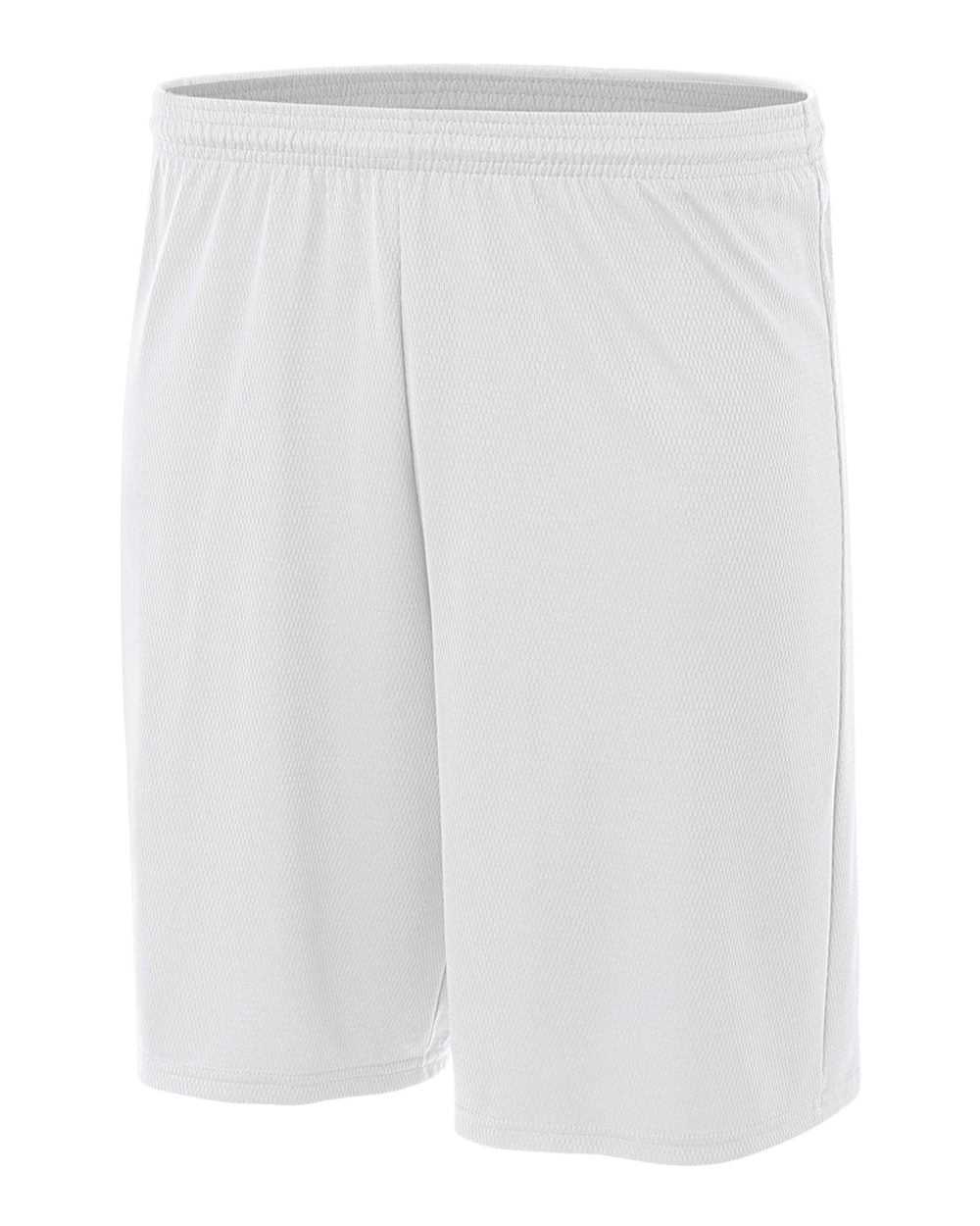 A4 NB5281 Youth 7&quot; Cooling Performance Power Mesh Short - White - HIT a Double