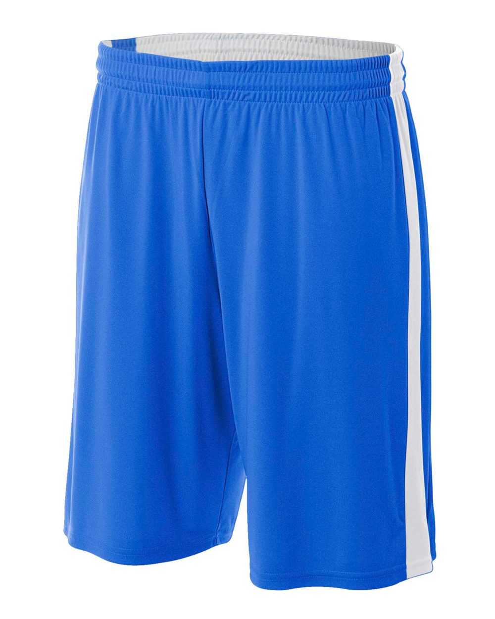 A4 NB5284 Youth Reversible Moisture Management 8" Short - Royal White - HIT a Double