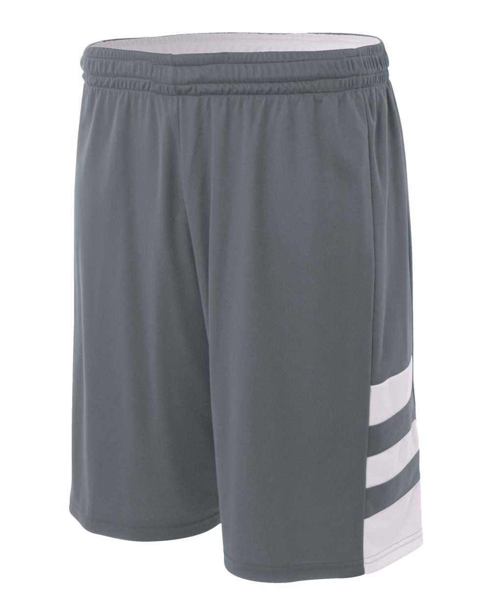 A4 NB5334 8&quot; Reversible Speedway Short - Graphite White - HIT a Double