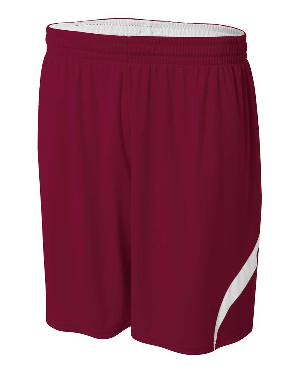 A4 NB5364 Youth Double Double Short - Maroon White - HIT a Double