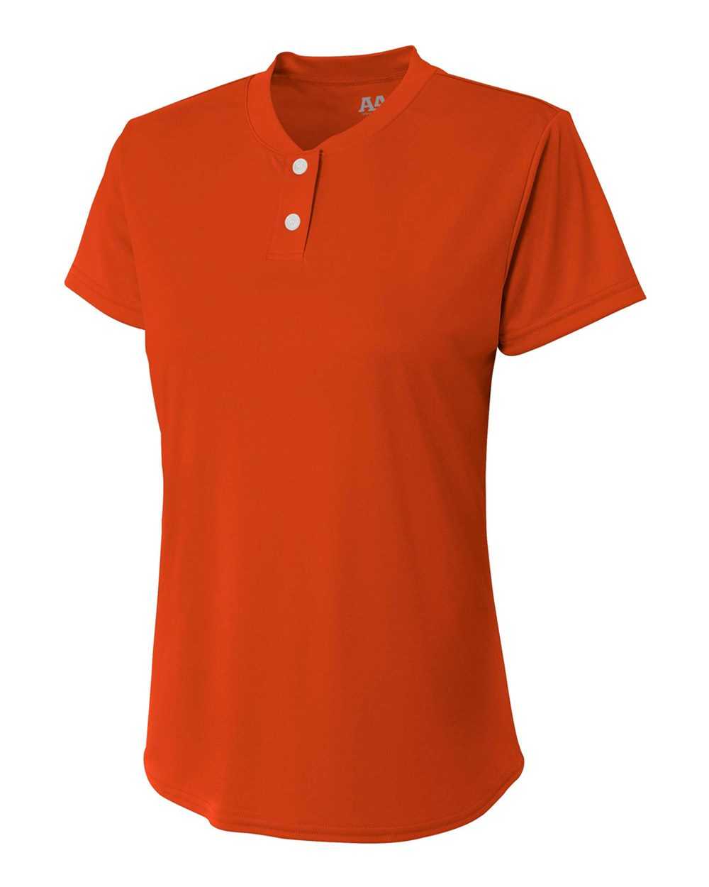 A4 NG3143 Girls Tek 2 Button Henley - Athletic Orange - HIT a Double
