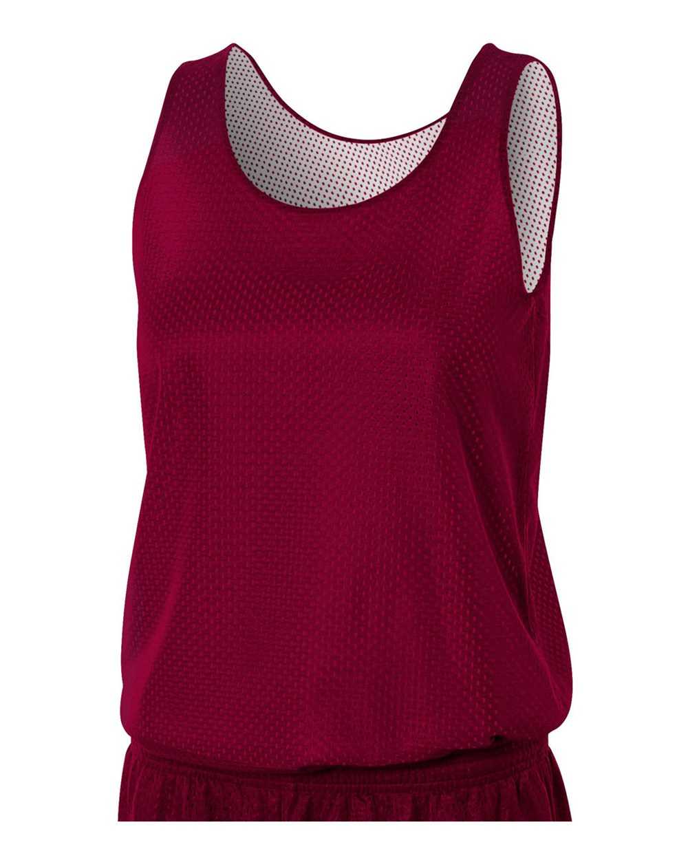 A4 NW1000 Women&#39;s Reversible Mesh Tank - Maroon White - HIT a Double