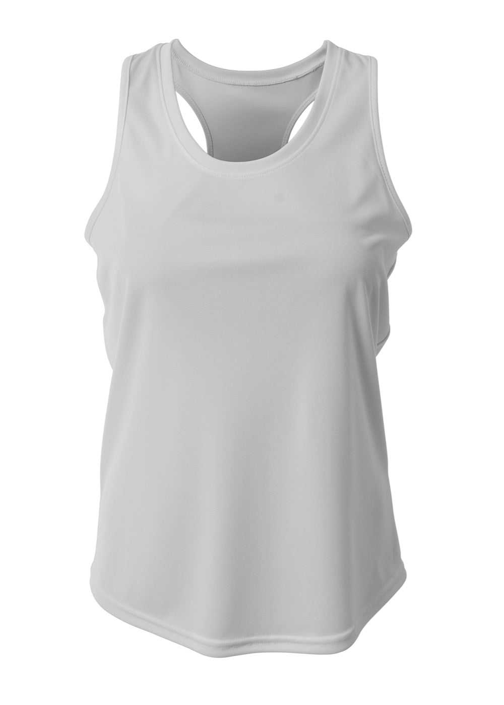 A4 NW1179 Athletic Racerback Woman&#39;s Tank - Silver - HIT a Double