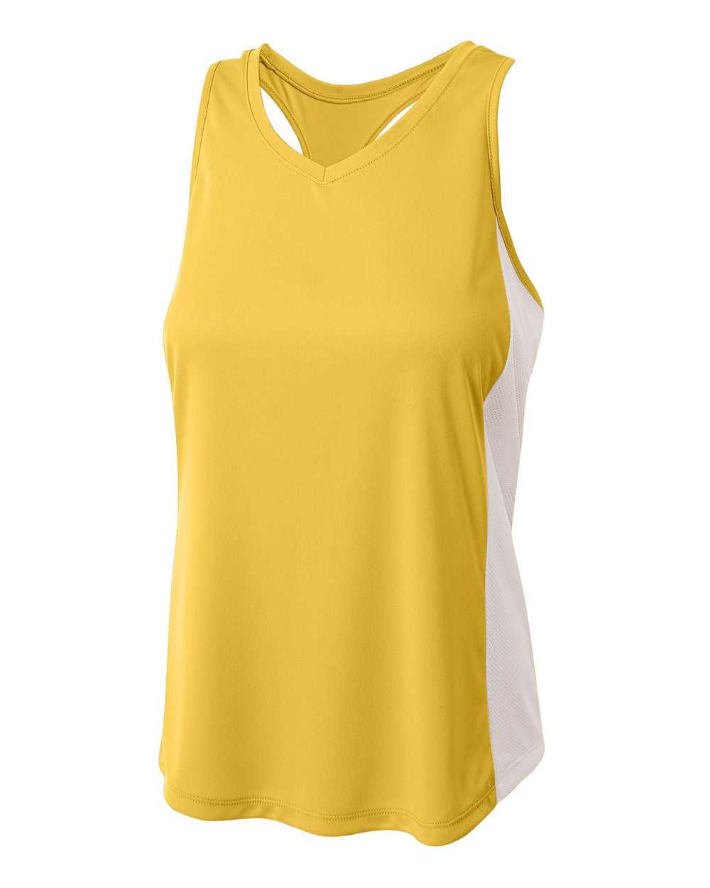 A4 NW2009 Pacer Singlet with Racerback - Gold White - HIT a Double