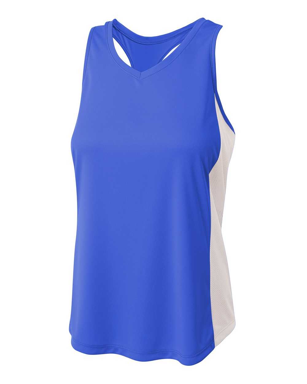 A4 NW2009 Pacer Singlet with Racerback - Royal White - HIT a Double