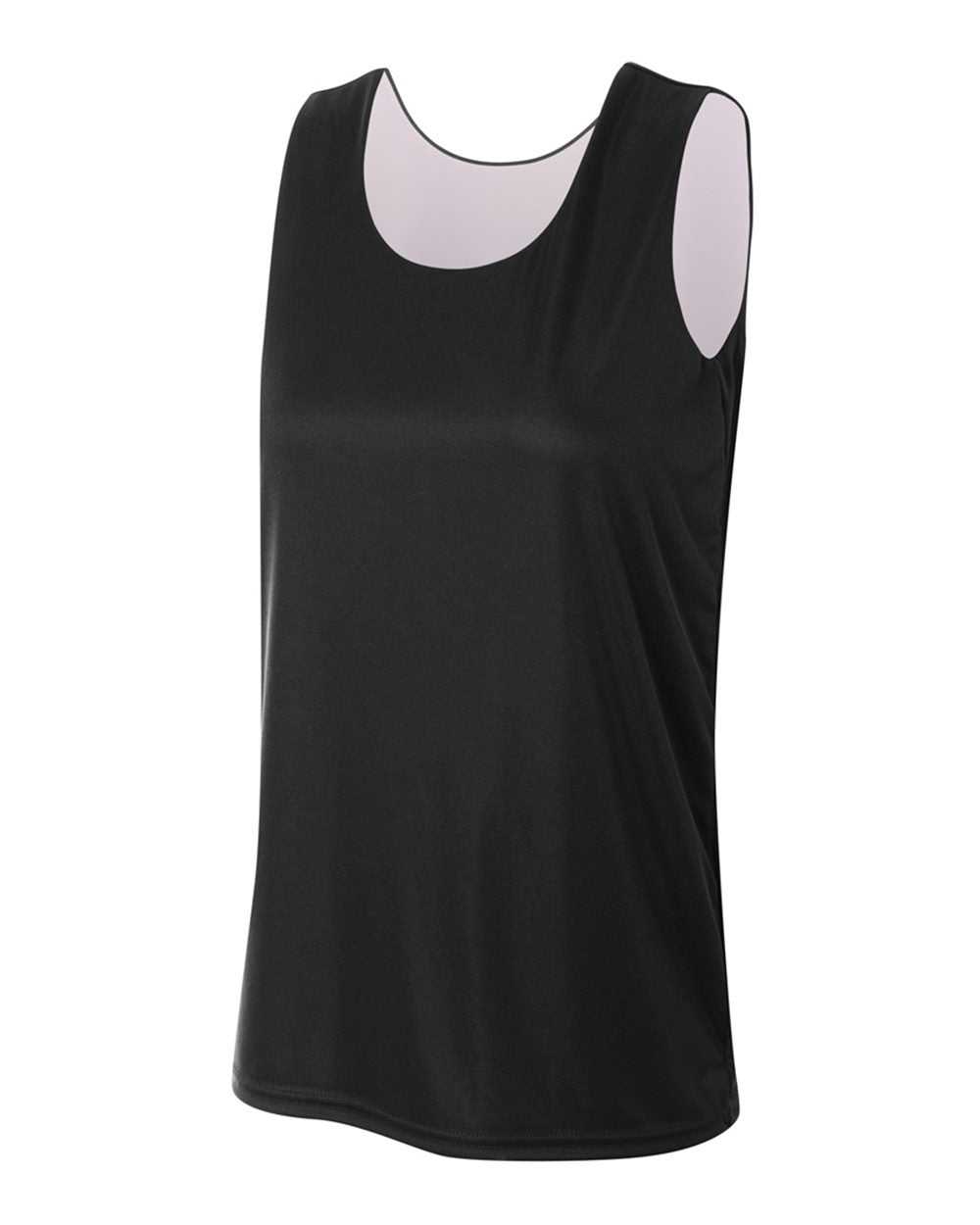 A4 NW2375 Women&#39;s Reversible Jump Jersey - Black White - HIT a Double