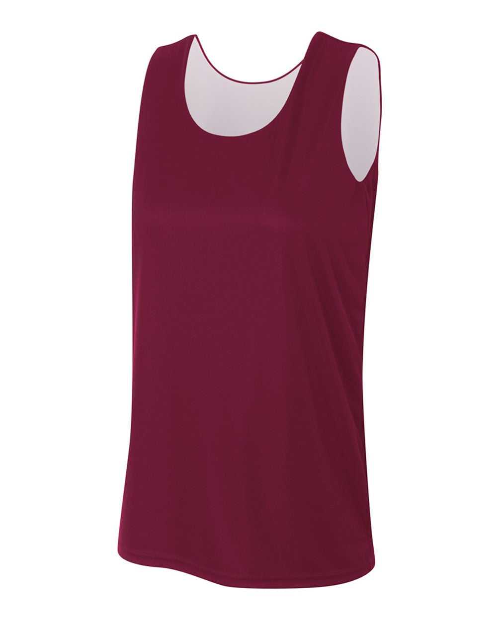 A4 NW2375 Women&#39;s Reversible Jump Jersey - Maroon White - HIT a Double