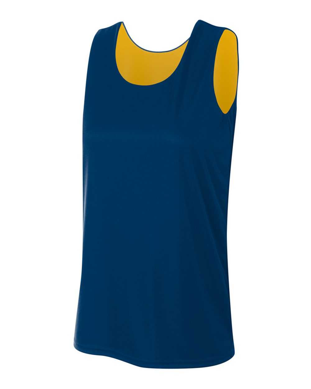 A4 NW2375 Women&#39;s Reversible Jump Jersey - Navy Gold - HIT a Double