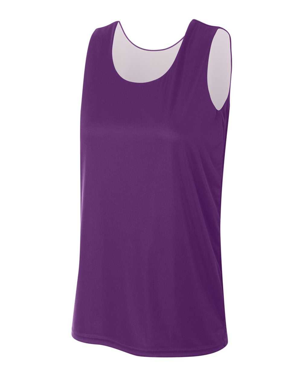 A4 NW2375 Women&#39;s Reversible Jump Jersey - Purple White - HIT a Double