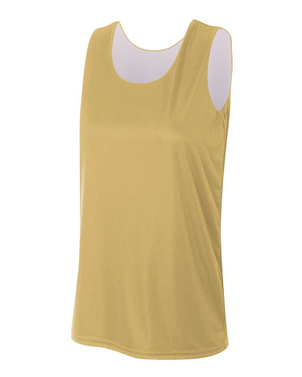 A4 NW2375 Women&#39;s Reversible Jump Jersey - Vegas Gold White - HIT a Double