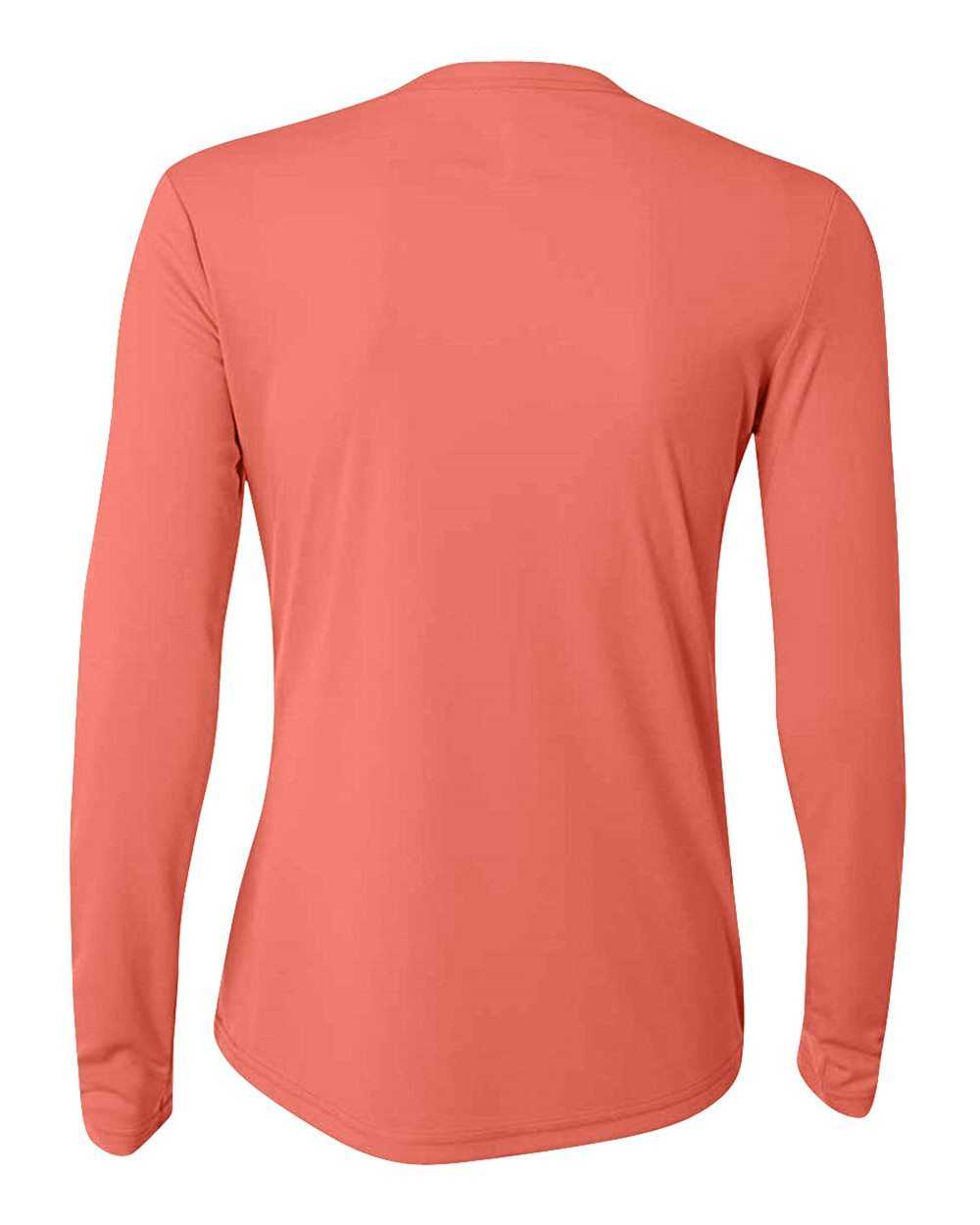A4 NW3002 Women&#39;s Long Sleeve Performance Crew - Coral - HIT a Double