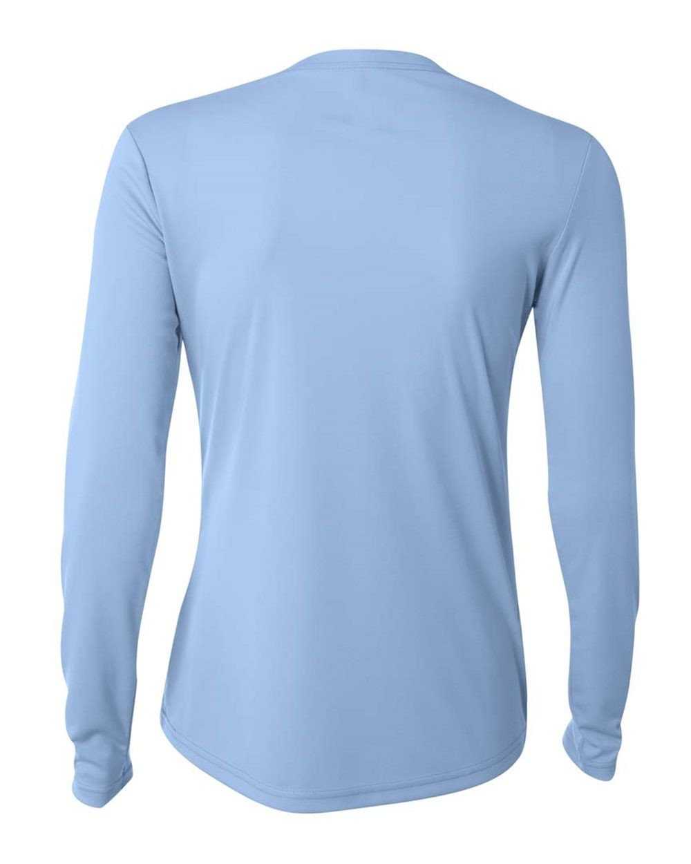 A4 NW3002 Women&#39;s Long Sleeve Performance Crew - Light Blue - HIT a Double