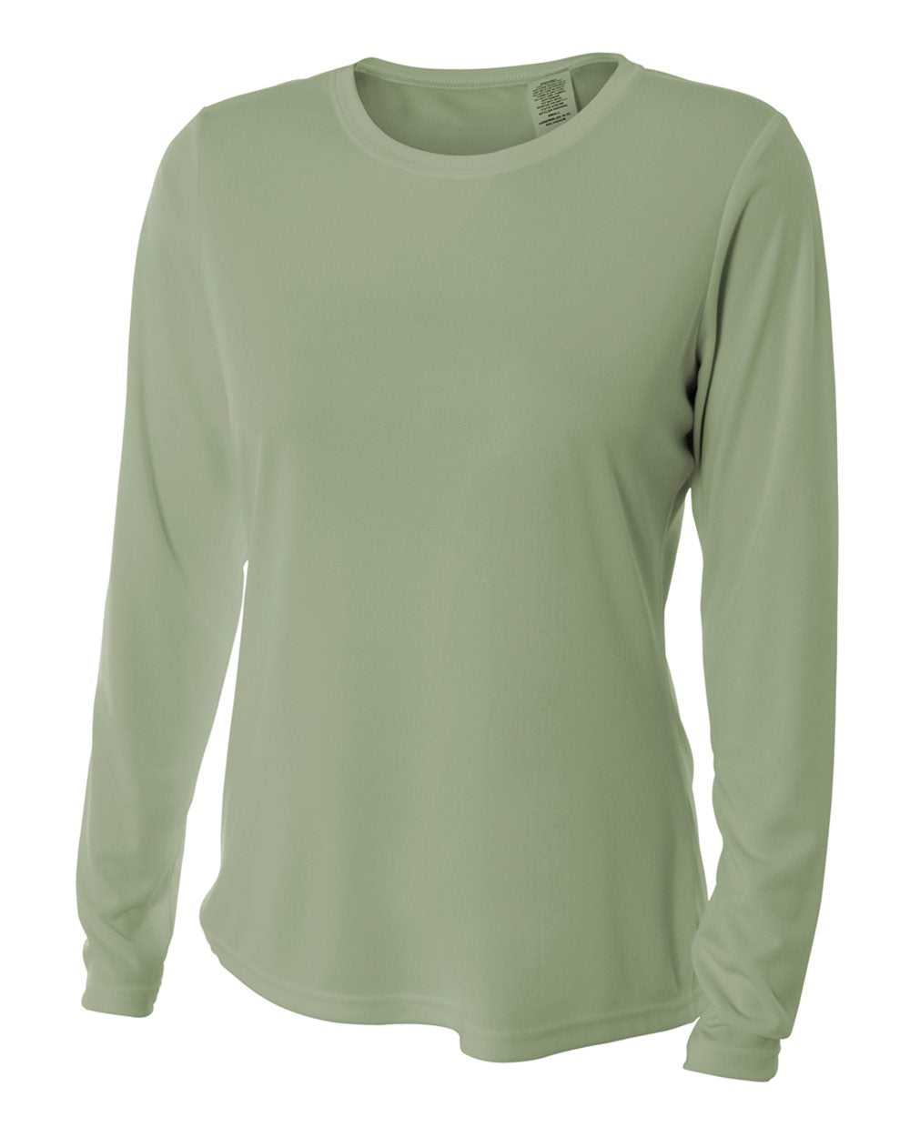 A4 NW3002 Women&#39;s Long Sleeve Performance Crew - Olive - HIT a Double