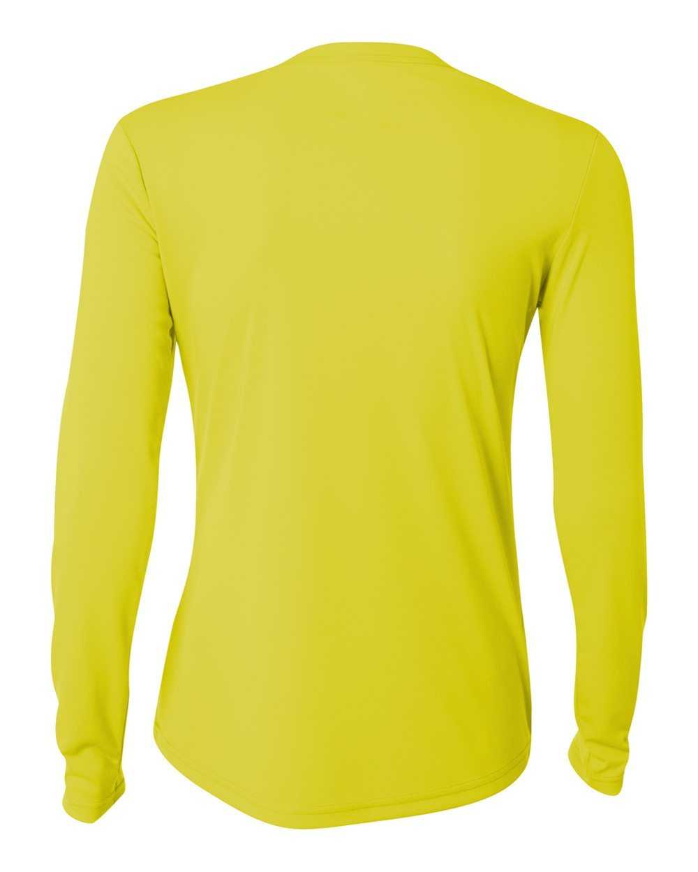 A4 NW3002 Women&#39;s Long Sleeve Performance Crew - Safety Yellow - HIT a Double