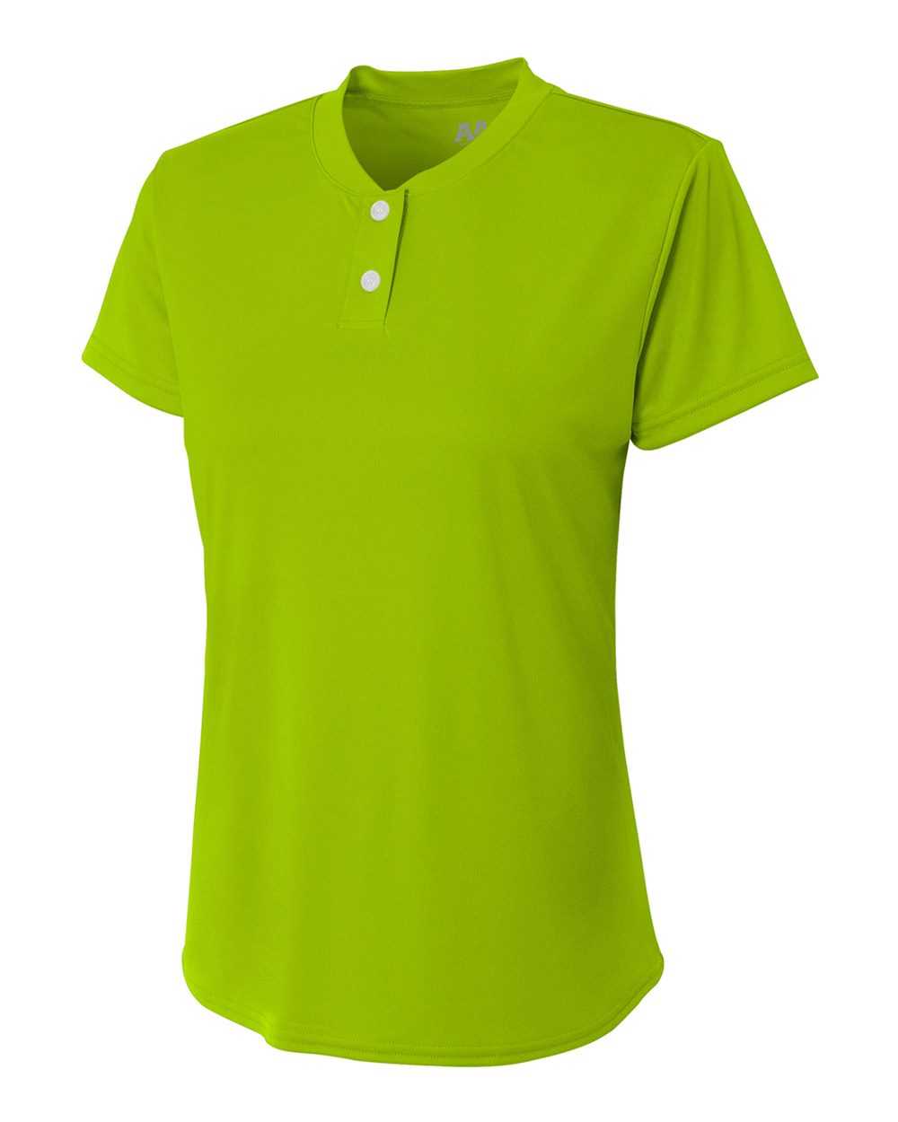 A4 NW3143 Womens 2-Button Tek Henley - Lime - HIT a Double