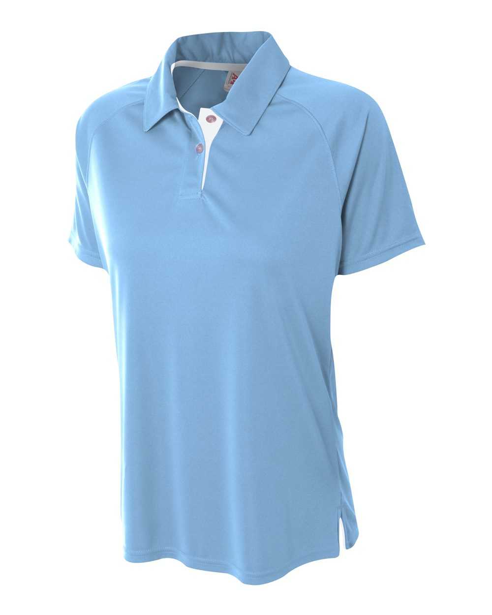 A4 NW3293 Womens Contrast Performance Polo - Light Blue White - HIT a Double