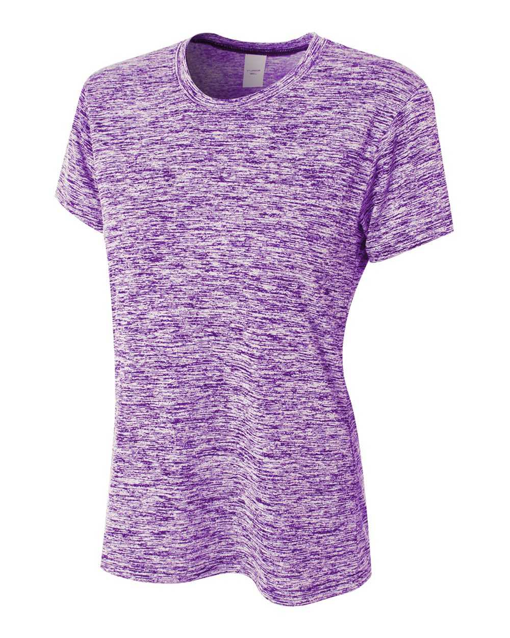 A4 NW3296 Women&#39;s Space Dye Tech Shirt - Purple - HIT a Double
