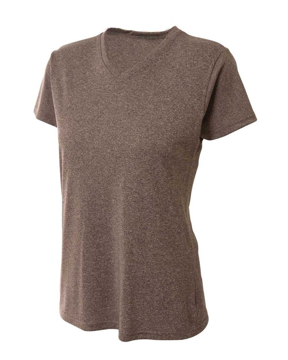 A4 NW3381 Women's Topflight Heather Tee - Charcoal - HIT a Double