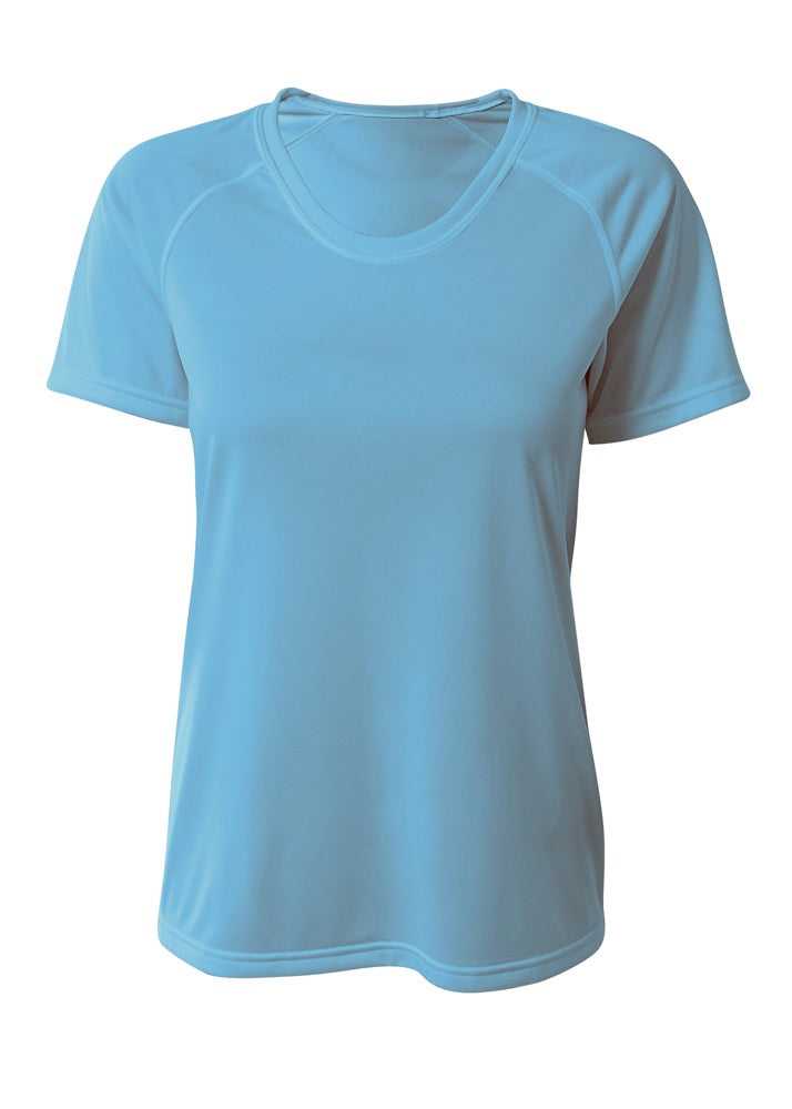 A4 NW3393 SureColor Short Sleeve Cationic Women's Tee - Light Blue - HIT a Double