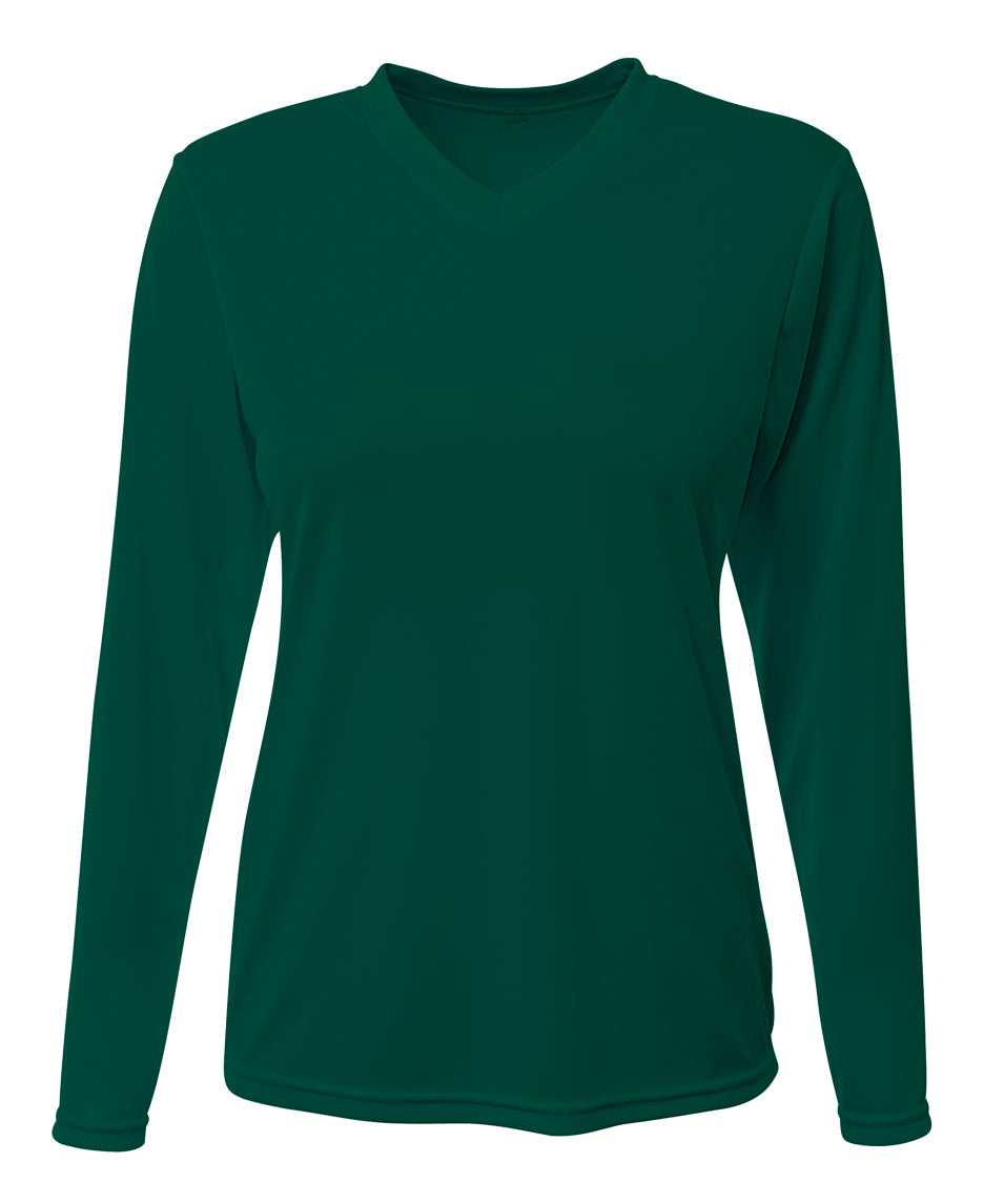 A4 NW3425 Women&#39;s Sprint Long Sleeve Tee - Forest - HIT a Double